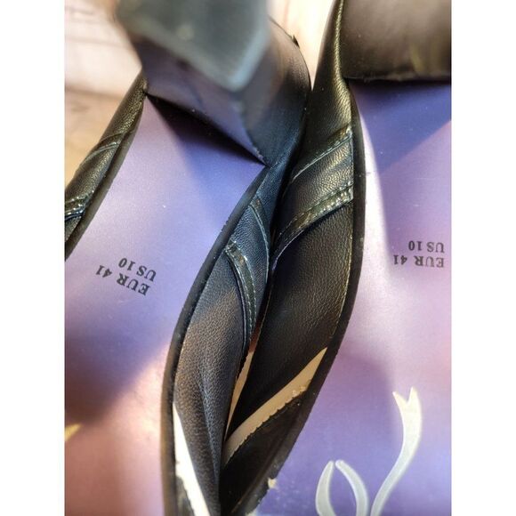 Poetic Licence purple 10 black bow heel formal shoe women's - Picture 10 of 12